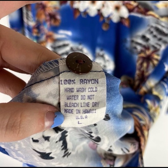 HILO HATTIES Tropical Casual Button Down Shirt L - Picture 7 of 8